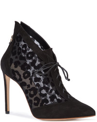 Женские черные кожаные ботинки с принтом от Francesco Russo