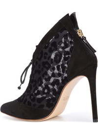 Женские черные кожаные ботинки с принтом от Francesco Russo