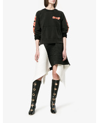 Женские черные кожаные ботинки с украшением от Valentino