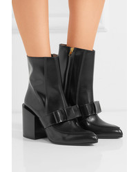 Женские черные кожаные ботинки с украшением от Marni