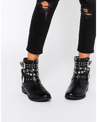 Женские черные кожаные ботинки с шипами от Asos