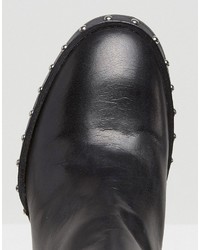 Женские черные кожаные ботинки с шипами от AllSaints