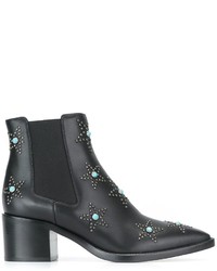 Женские черные кожаные ботинки с шипами от Valentino Garavani