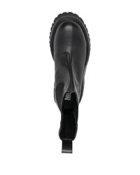 Мужские черные кожаные ботинки челси с принтом от Moschino