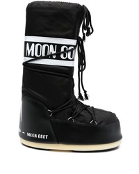 Мужские черные кожаные ботинки челси с принтом от Moon Boot