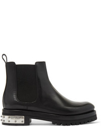 Женские черные кожаные ботинки челси с украшением от Alexander McQueen