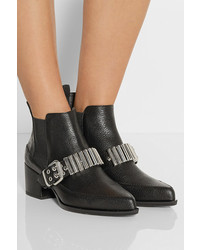 Женские черные кожаные ботинки челси с украшением от MCQ