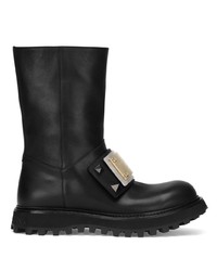 Мужские черные кожаные ботинки челси с украшением от Dolce & Gabbana