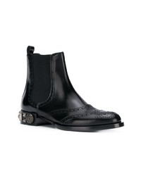 Женские черные кожаные ботинки челси с украшением от Dolce & Gabbana