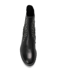 Женские черные кожаные ботинки челси с украшением от Marc Ellis