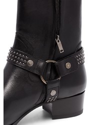 Мужские черные кожаные ботинки челси с украшением от Saint Laurent