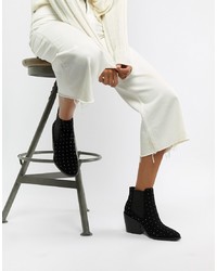 Женские черные кожаные ботинки челси с шипами от ASOS DESIGN