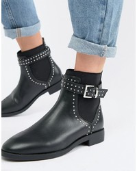Женские черные кожаные ботинки челси с шипами от ASOS DESIGN