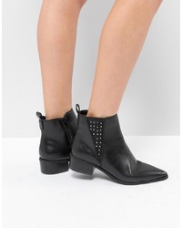 Женские черные кожаные ботинки челси с шипами от London Rebel