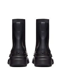 Мужские черные кожаные ботинки челси с шипами от Valentino Garavani