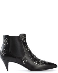 Женские черные кожаные ботинки челси с шипами от Saint Laurent