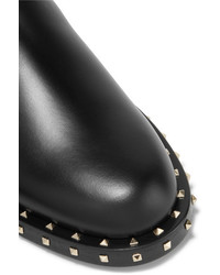 Женские черные кожаные ботинки челси с шипами от Valentino