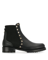 Женские черные кожаные ботинки челси с шипами от Valentino
