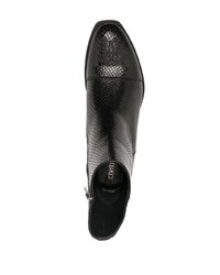 Мужские черные кожаные ботинки челси со змеиным рисунком от Roberto Cavalli