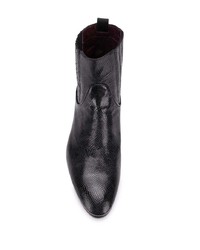 Мужские черные кожаные ботинки челси со змеиным рисунком от Lidfort