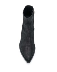 Мужские черные кожаные ботинки челси со змеиным рисунком от Saint Laurent