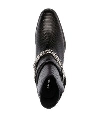 Мужские черные кожаные ботинки челси со змеиным рисунком от Amiri