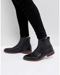 Мужские черные кожаные ботинки челси от ASOS DESIGN