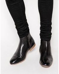 Мужские черные кожаные ботинки челси от Asos