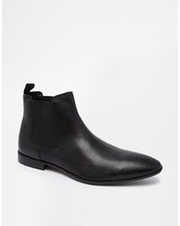 Мужские черные кожаные ботинки челси от Asos