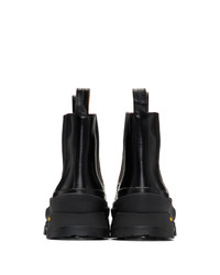 Женские черные кожаные ботинки челси от Jil Sander