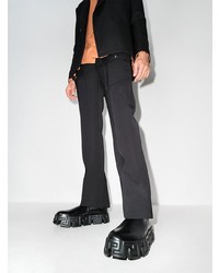 Мужские черные кожаные ботинки челси от Versace