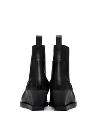 Мужские черные кожаные ботинки челси от Rick Owens