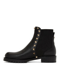 Женские черные кожаные ботинки челси от Valentino