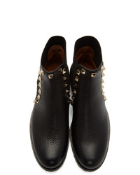 Женские черные кожаные ботинки челси от Valentino