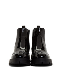 Женские черные кожаные ботинки челси от Prada