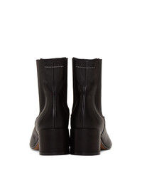 Женские черные кожаные ботинки челси от MM6 MAISON MARGIELA