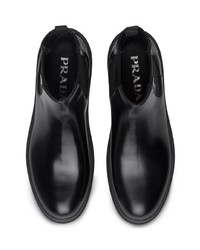Женские черные кожаные ботинки челси от Prada