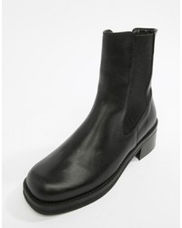 Женские черные кожаные ботинки челси от Eeight