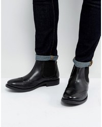 Мужские черные кожаные ботинки челси от Frank Wright