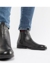 Мужские черные кожаные ботинки челси от H By Hudson