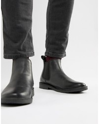 Мужские черные кожаные ботинки челси от Jack & Jones