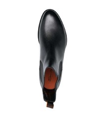 Мужские черные кожаные ботинки челси от Santoni