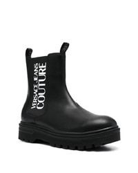 Мужские черные кожаные ботинки челси от VERSACE JEANS COUTURE