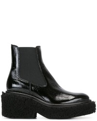 Женские черные кожаные ботинки челси от MM6 MAISON MARGIELA