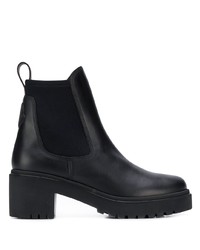 Женские черные кожаные ботинки челси от Moncler