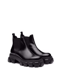 Мужские черные кожаные ботинки челси от Prada