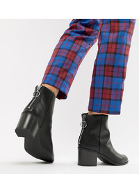 Женские черные кожаные ботинки челси от New Look Wide Fit