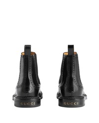 Мужские черные кожаные ботинки челси от Gucci