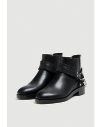 Женские черные кожаные ботинки челси от Pull&Bear