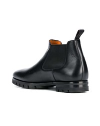 Мужские черные кожаные ботинки челси от Santoni